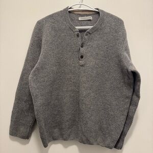 Outerknown Men Charcoal Wool Cashmere Crewneck Sweater - Large